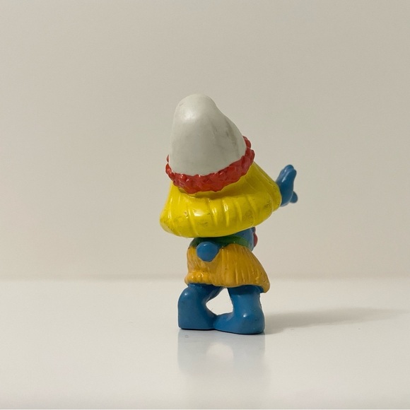 Vtg 1988 Smurfs Hula Smurfette Figure Hawaiian Dancer Smurf Figurine Schleich - Picture 3 of 12
